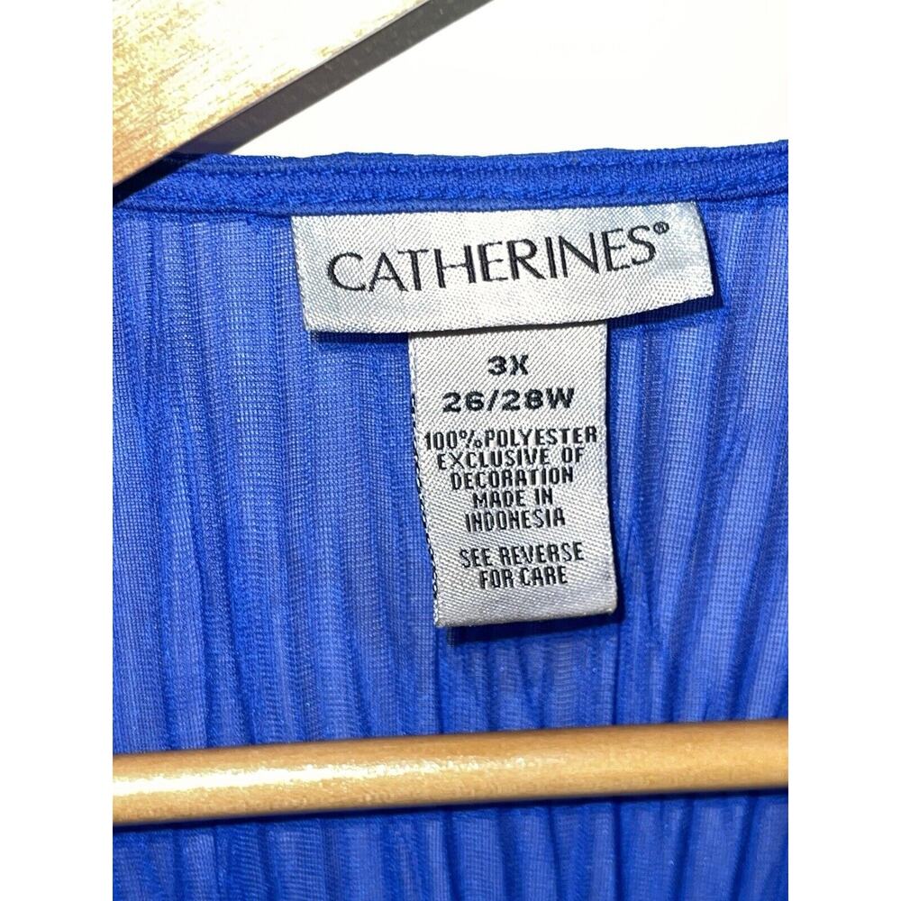 CATHERINES 3/4 SLEEVE EMBROIDERED SHEER OPEN FRONT CARDIGAN Size 3X (26/28W) - Picture 7 of 10